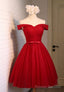 Red Tulle Short Prom Dresses, A Line Prom Dresses