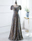 A Line Square Long Prom Dress with Sequins