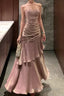 A Line Pink Prom Dress features spaghetti straps Prom Dresses