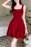 Summer Square Neck Homecoming Dress Backless Mini Dresses