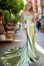 Sweetheart Satin Mermaid Long Prom Dress