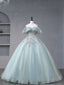 Beautiful Tulle Sequins Long Formal Dresses, A Line Prom Dresses