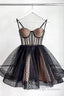 Cute Tulle Spaghetti Straps Short Homecoming Dress, A Line Mini Prom Dress