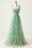 Champagne Lovely Tulle Lace Long Prom Dresses Champagne Prom Dresses