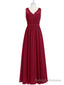 Burgundy Long Chiffon Bridesmaid Dress Prom Dress