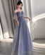 Blue Tulle Lace Long Prom Dress Blue Tulle Lace Prom Dress 3
