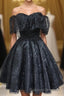 Black Sweetheart Tulle Short Lace Prom Dresses Lace Homecoming Dresses