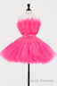 Hot Pink A-line Short Tulle Party Dress