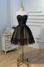 Elegant Black Strapless Lace Up Ball Gowns Tulle Homecoming Dresses