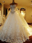 Rhinestone A Line Champagne Sweetheart Sleeveless Backless Applique Wedding Dresses