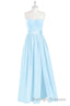 Light Blue Sweetheart A Line Bridesmaid Dresses with Slit