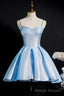 Princess Blue High-Waist A-Line Short Homecoming Dress