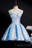 Princess Blue High-Waist A Line Short Homecoming Dress