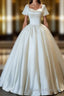 White Sweetheart Satin Long Bridal Dresses White Wedding Dresses