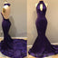 2026 Purple Sequence Mermaid Backless Long Prom Dress