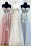 Tulle Floral Lace Sweetheart A Line Prom Gown