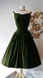 1950S Vintage Dresses Dark Green Homecoming Dresses