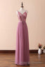 Dusty Purple Sequin Spaghetti Straps A Line Long Bridesmaid Dresses