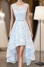 Light Blue Lace High Low Prom Dresses Homecoming Dresses