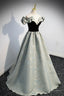 Off the Shoulder Satin Long Prom Dress, A-Line Evening Dress