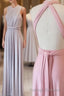 Elegant A-Line Pink Long Bridesmaid Dress Wedding Party Dress