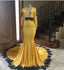 2026 Deep V Neck Long Sleeve Mermaid Prom Dresses