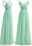 Beading Straps A-Line/Princess Chiffon Prom Dresses