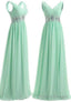 Beading Straps A Line Chiffon Prom Dresses