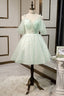 Mint Green Tulle Short Prom Dress, Cute A Line Prom Homecoming Dress