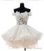 A Line Off-the-Shoulder Appliques Short White Organza Homecoming Dress 2026