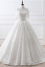 A Line Lace Off the Shoulder White Lace Bridal Gowns