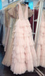 Pink prom dresses,long party dress
