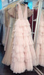 Pink prom dresses,long Prom dress