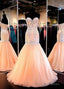 Floor Length/Long Mermaid/Trumpet Sweetheart Tulle Prom Dresses