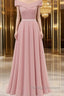 Womens Lace Bridesmaid Dress A-Line Off Shoulder Floral Lace Chiffon Prom Dresses
