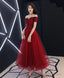Burgundy Tulle Lace Prom Dress Burgundy Tulle Prom Dress