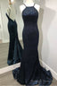 Luxurious Black Mermaid Long Prom Dress with Open Back