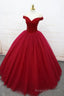 Off the Shoulder Red Ball Gowns