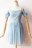 Pleated Short Blue Chiffon Prom Dress