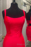 Tight Red Short Homecoming Dress with Square Neckline