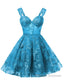 Teens Sparkly Tulle Turquoise Homecoming Dresses Spaghetti Straps Short Cocktail Prom Prom Dress