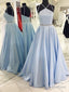 pale light blue prom dress ball Gowns prom dress long prom dress