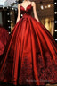 Gorgeous Spaghetti Straps Sweetheart With Lace Appliques Ball Gown Prom Dresses