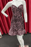 Dark Pink Sequin Strapless A Line Homecoming Dress