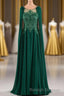 A-Line Chiffon Floor Length Mother of The Bride Dress with Detachable Cape