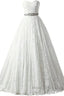 A Line Sweetheart Floor Length Lace Wedding Dress