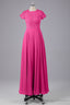 Beautiful A Line Cap Sleeves Long Bridesmaid Dress With Pockets