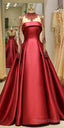 Brilliant Satin High Collar Floor Length A Line Prom Dress With Beadings C0510