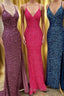 Sparkle Mermaid Sequin Prom Dresses Long with Slit