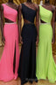 One Shoulder Mermaid Prom Dresses Long with Side Cut
